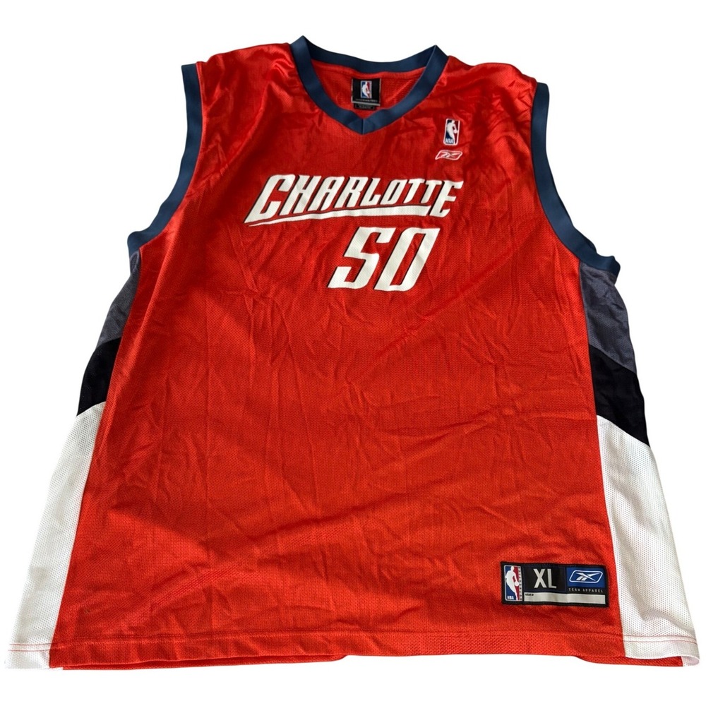 Vtg Charlotte Bobcats Emeka Okafor Jersey Men XL Orange NBA Reebok 50 Basketball